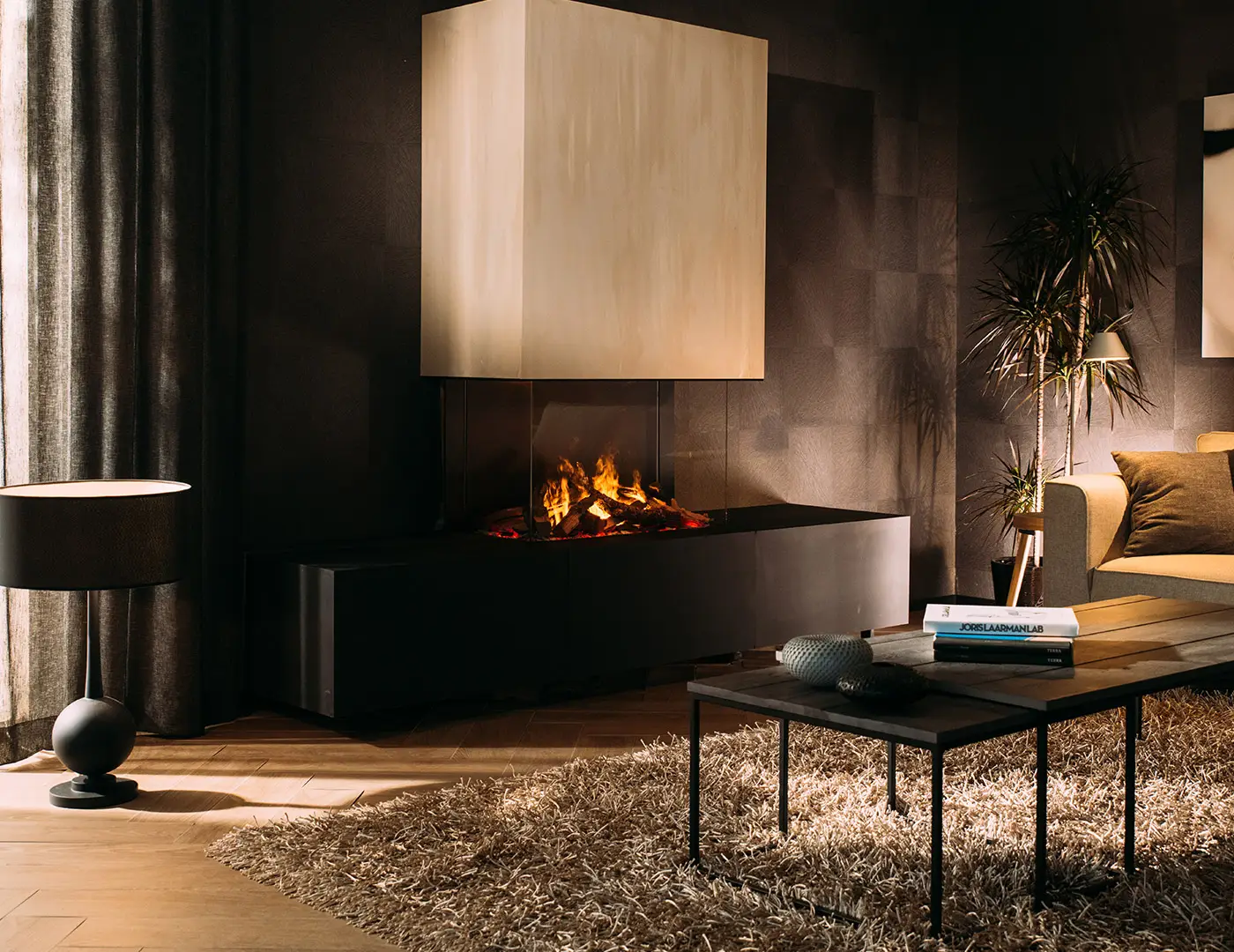 Faber built-in electric water vapour fireplaces