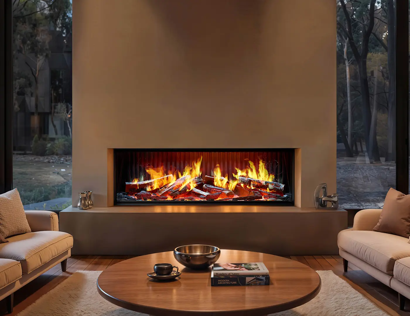Trimline Fires holographic built-in electric fireplace