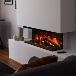 British Fires New Forest 870 built-in electric fireplace with multi-sided flame view