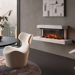 La Nordica Lumen 870 wall-mounted electric fireplace with Chalk frame