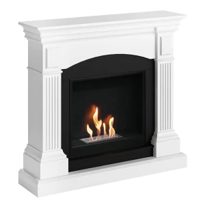 Mors White bioethanol fireplace in elegant white design for modern interior design