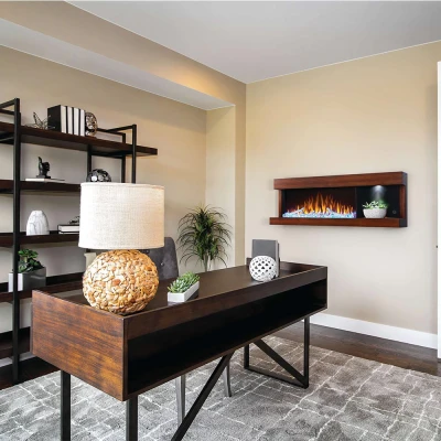 Napoleon Stylus Steinfeld Wall Mounted Electric Fireplace With Brown Walnut Frame Napoleon Stylus Steinfeld Wall Mounted Electric Fireplace With Brown Walnut Frame
