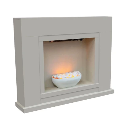 Barra Electric Fireplace in White