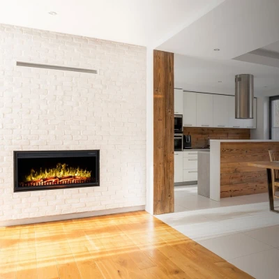 Professional electric LED fireplace for mounting