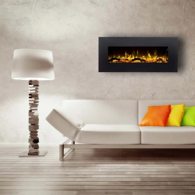 Aflamo Albion 110 cm black wall-mounted electric fireplace