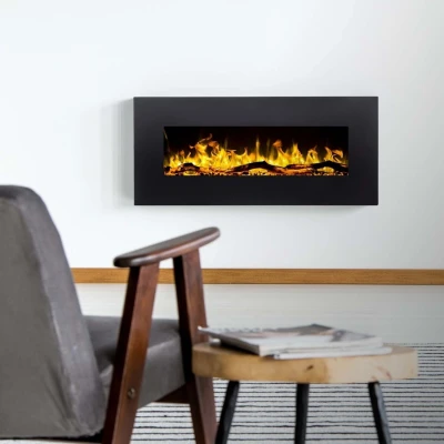 Aflamo Albion 128 cm black wall-mounted electric fireplace