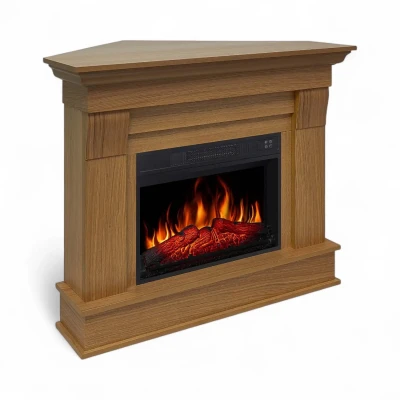 ArtiFlame Albion light oak electric fireplace suite with corner or flat wall placement