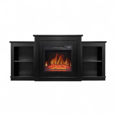 ArtiFlame Fashion Ebony electric fireplace suite with AF18 insert and shelving