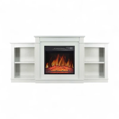 ArtiFlame Fashion white electric fireplace suite with shelves and AF18 insert