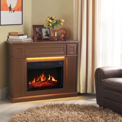 ArtiFlame Linz brown 2-in-1 electric fireplace with LED mood lighting effect