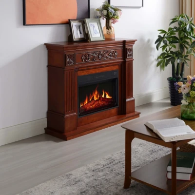 Toscana oak-finish electric fireplace suite with 23-inch insert