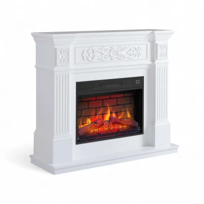 White Toscana electric fireplace suite with 23-inch insert