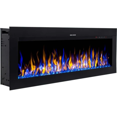 Aflamo Diamond 128 cm black wall-mounted electric fireplace