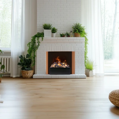 Product image of the Dimplex Junea Multi - a freestanding optimyst water vapour fireplace insert with realistic multicoloured fl