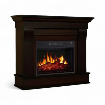 Albion Electric Fireplace – Mahogany Brown Antique | Buy Now ArtiFlame Albion mahogany brown antique electric fireplace with 23-inch AF23S insert