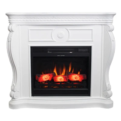 Lex Electric Fireplace with Campfire Flame Effect, Cherry, Adjustable Heat