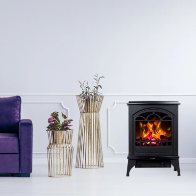 Hoover Electric Fireplace with Campfire Flame Effect, Black Hoover Electric Fireplace with Campfire Flame Effect, Black, Adjustable Heat