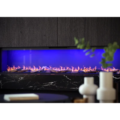 Faber e-SliM Linear 2200-450 I one-sided built-in water vapours fireplace