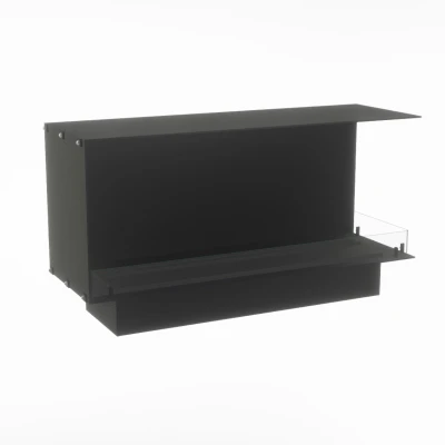 Foco Corner Right 1200 hybrid fireplace for built-in installation