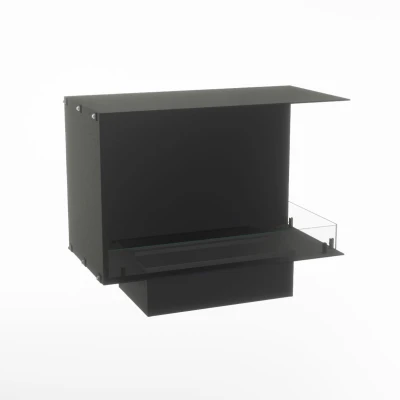 Foco Corner Right 800 hybrid fireplace for built-in installation