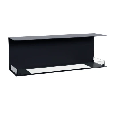 Built-in hybrid fireplace with three open sides Foco Myst Three 1500