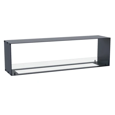 Foco Myst Two 1800 - Elegant hybrid fireplace for wall integration Foco Myst Two 1800 - See-through hybrid fireplace with water vapor flame effect