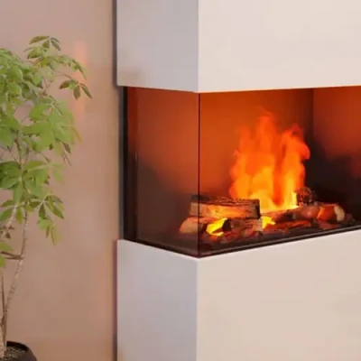 Glow Fire Glass Panel for Water Vapor Fireplaces