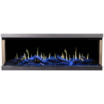 Aflamo Gold 152 cm black wall-mounted electric fireplace
