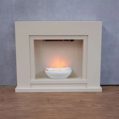 Barra Electric Fireplace in White