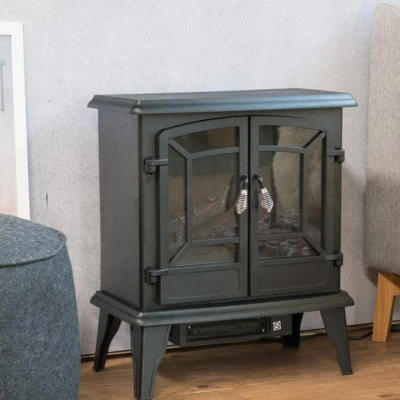 Electric Fireplace with Stove-Style Design