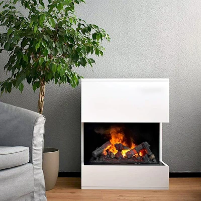Glow Fire Kästner - OMC 600 | Freestanding Water Vapour Fireplace, 89 cm x 70 cm x 40 cm