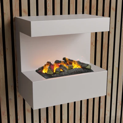 ScandiFlame Electric Late - White Wall-Mounted Opti-myst Fireplace ScandiFlame Electric Late - White Wall-Mounted Opti-myst Fireplace
