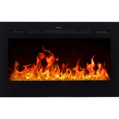 Majestic 92 cm Electric Fireplace with Adjustable Heat, Black, Energy-Saving LED Majestic 92 cm Electric Fireplace with Adjustable Heat, Black, Energy-Saving LED