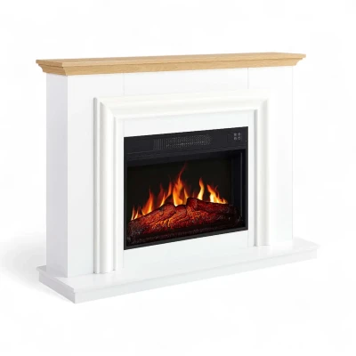 ArtiFlame Marbelya white electric fireplace suite with 23-inch insert
