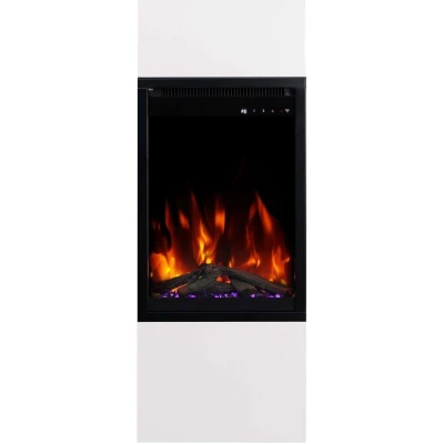 Milano 40 Electric Fireplace - White | Shop Here Milano 40 electric fireplace in white finish