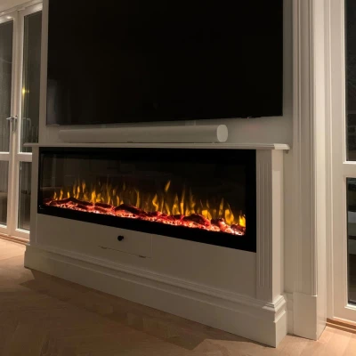 Royal 42 inch wall-mounted electric fireplace with LED flames Royal 42 inch wall-mounted electric fireplace with LED flames and decorative crystals/logs