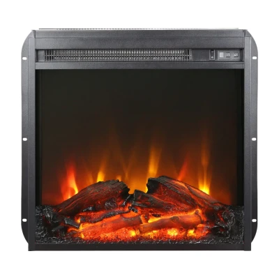 Eldur 18 inch black electric fireplace insert with LED flame effect and heater from ScandiFlames Electric