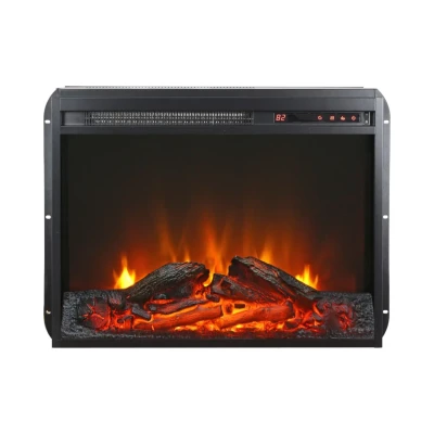 Eldur 23 inch black electric fireplace insert with LED flame effect and heater
