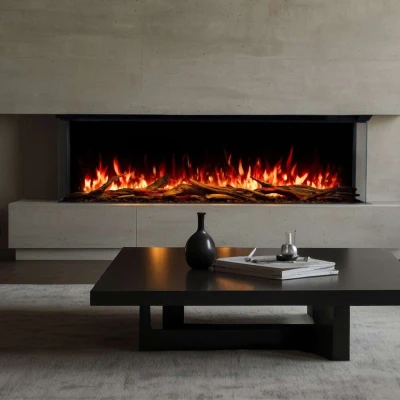 Superb 3D Electric Fireplace | 3-Sided Design | LED Flame Effect & Smart Control