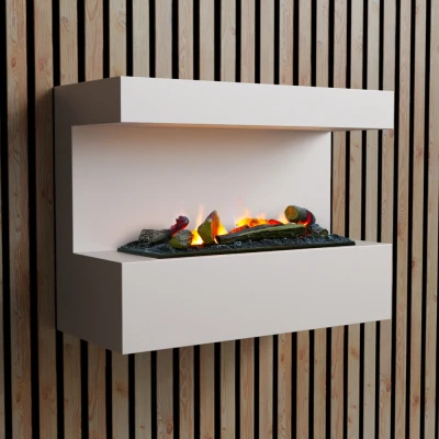 ScandiFlame Electric Steinsdal - White Wall-mounted Opti-myst Fireplace ScandiFlame Electric Steinsdal - White Wall-mounted Opti-myst Fireplace