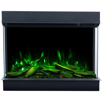 Aflamo Superb 3D 103.2 cm inset electric fireplace with LED flames Aflamo Superb 3D 103.2 cm black 3-sided inset electric fireplace