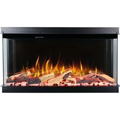 Aflamo Superb 40 black 3-sided inset electric fireplace