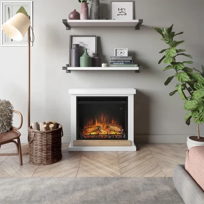 Hagen Fireplace - White Freestanding Electric Fireplace