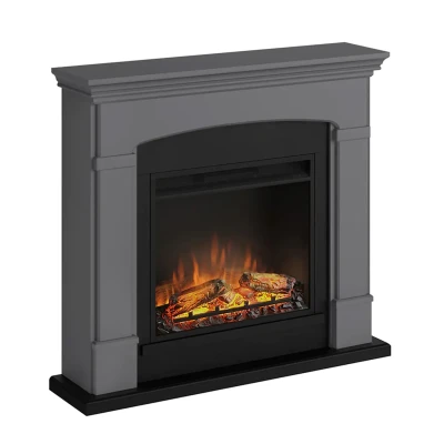 TAGU Helmi Electric Fireplace – Grey Freestanding Design, PowerFlame 1 or 2 Insert