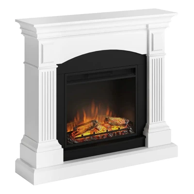 TAGU Magna Electric Fireplace – White Freestanding Design, PowerFlame 1 or 2