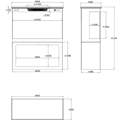 Aflamo Tower + Stand 76 cm black 3-sided freestanding electric fireplace