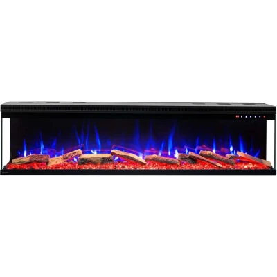Aflamo Unique 254 cm black wall-mounted electric fireplace