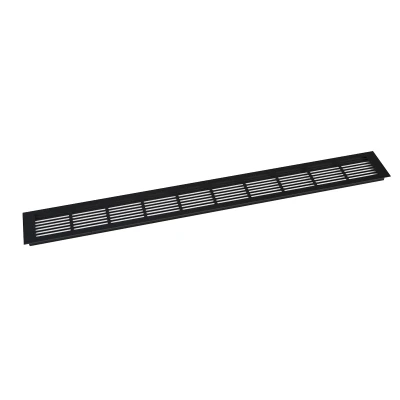 Black Ventilation Grille - 100x11 cm - Ventilation Area 420 cm²  Black Ventilation Grille - 100x11 cm with a Ventilation Area of 420 cm²
