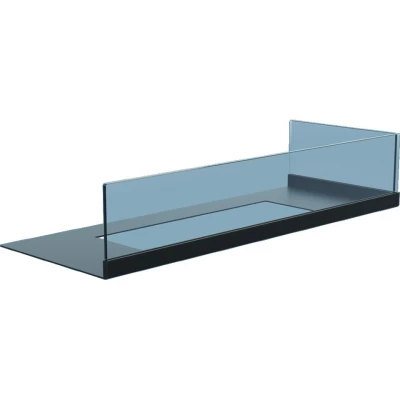 60 cm glass Right sided corner bio fire glass 60 cm