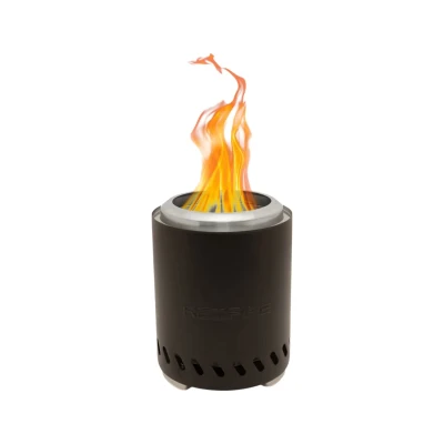 Volcano Medium tabletop fire pit – black, smoke-free, and sleek Medium matte black Volcano tabletop fire pit with clean stainless steel design